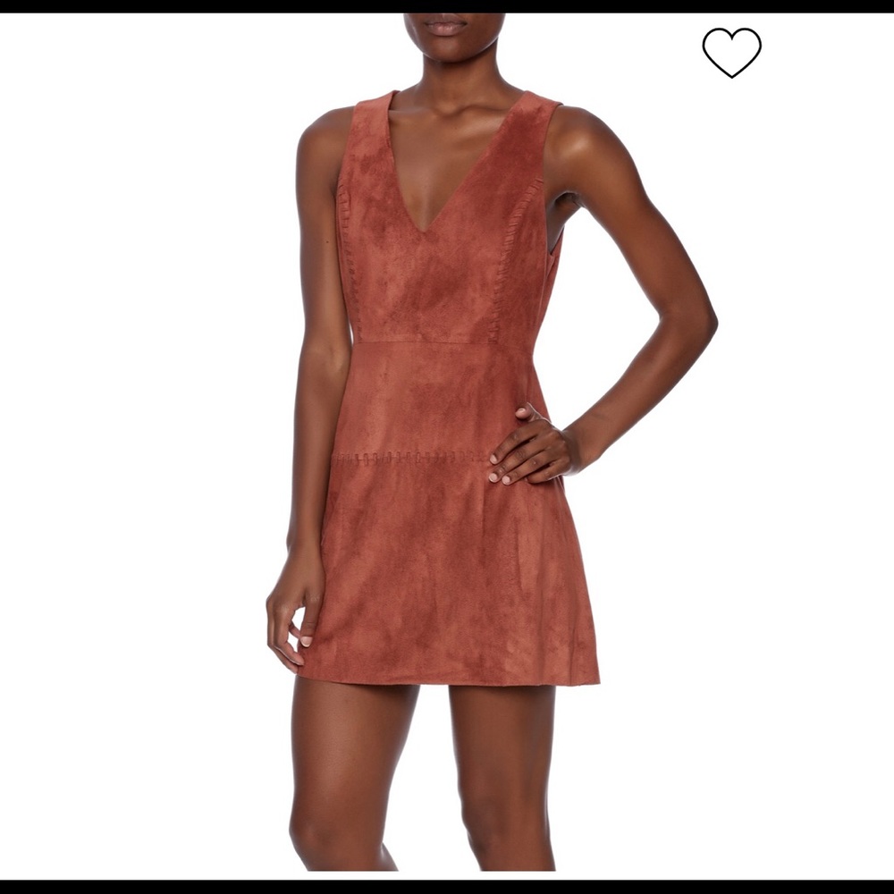 Tan Suede dress with stitching detailing